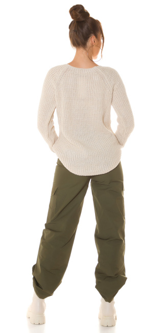 Troody basic comfy fit pullover beige
